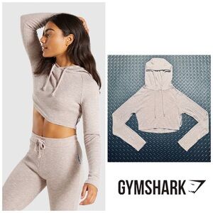 Gymshark Slounge women’s cropped Taupe beige tan hoodie